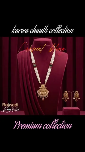 Karwa Chauth collection: Rajwadi long set on a maroon bust