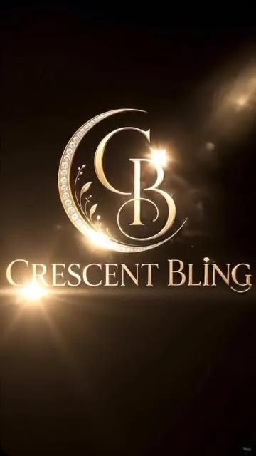 Crescent Bling crescent monogram in gold